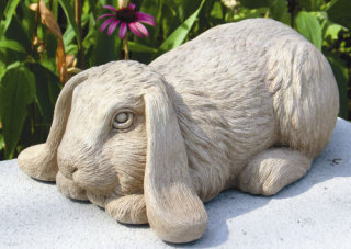 Bashful Bunny Garden Statue by Sculptor Carruth
