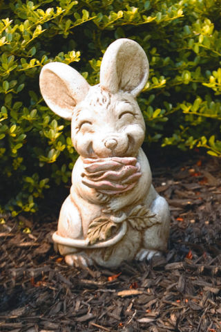 Rosey Mouse Garden Cement Statue