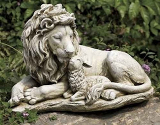 Lion And Lamb Garden Sculpture