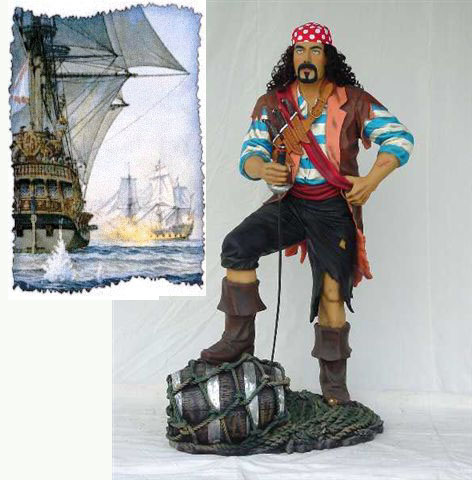 Animatronic Pirate Life-Sized Statue