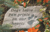 Dog Paw Prints Cast Stone Memorial Sculpture